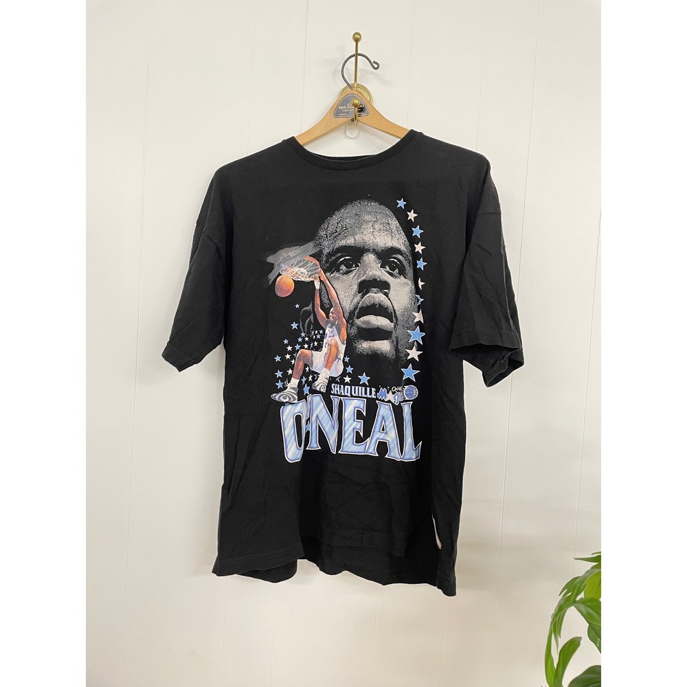 Mitchell & Ness Shaquille O'Neal Orlando Magic Graphic T-Shirt Black Mens XL